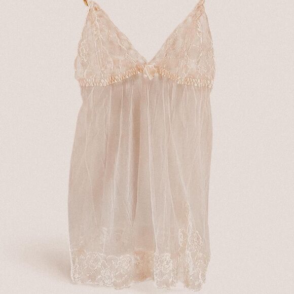 Y2K Angelic Coquette Frederick’s of Hollywood Lace Tulle Babydoll Cami – XL - Picture 1 of 8